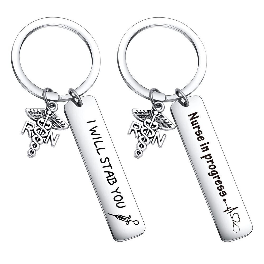 4196 Bundle – 2 Items: Nurse Keychain and Nursing Student Keychain, Gifts